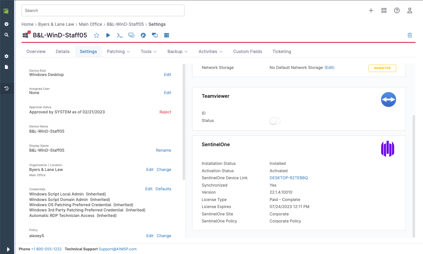 Sentinel One screenshot